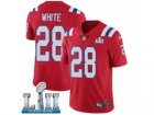 Men Nike New England Patriots #28 James White Red Alternate Vapor Untouchable Limited Player Super Bowl LII NFL Jersey