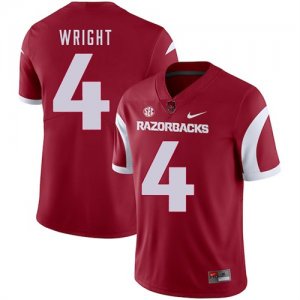 Arkansas Razorbacks 4 Jarius Wright Red College Football Jersey