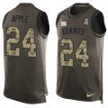 Nike New York Giants #24 Eli Apple Green Mens Stitched NFL Limited Salute To Service Tank Top Jersey