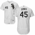 Men's Majestic Chicago White Sox #45 Bobby Jenks White Black Flexbase Authentic Collection MLB Jersey