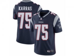 Mens Nike New England Patriots #75 Ted Karras Vapor Untouchable Limited Navy Blue Team Color NFL Jersey