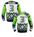 Nike Seattle Seahawks #3 Russell Wilson White Men Ugly Sweater