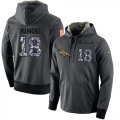 NFL Mens Nike Denver Broncos #18 Peyton Manning Stitched Black Anthracite Salute to Service Player Performance Hoodie