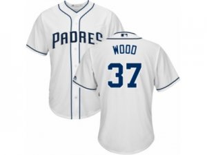 Youth Majestic San Diego Padres #37 Travis Wood Authentic White Home Cool Base MLB Jersey