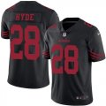 Youth Nike San Francisco 49ers #28 Carlos Hyde Black Stitched NFL Limited Rush Jersey