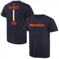 Mens Chicago Bears Pro Line College Number 1 Dad T-Shirt Navy