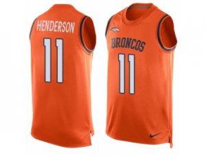 Mens Nike Denver Broncos #11 Carlos Henderson Limited Orange Player Name & Number Tank Top NFL Jersey