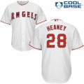 Men's Majestic Los Angeles Angels of Anaheim #28 Andrew Heaney Authentic White Home Cool Base MLB Jersey