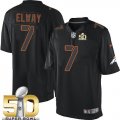 Nike Denver Broncos #7 John Elway Black Super Bowl 50 Men's Stitched NFL Impact Limited Jersey