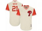 2017 Little League World Series Phillies #21 Clay Buchholz Buck Tan Jersey