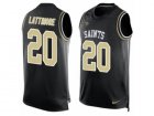 Mens Nike New Orleans Saints #20 Marshon Lattimore Limited Black Player Name & Number Tank Top NFL Jersey