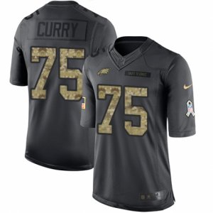 Mens Nike Philadelphia Eagles #75 Vinny Curry Limited Black 2016 Salute to Service NFL Jersey