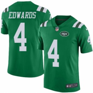 Mens Nike New York Jets #4 Lac Edwards Limited Green Rush NFL Jersey