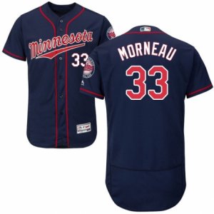 Men\'s Majestic Minnesota Twins #33 Justin Morneau Navy Blue Flexbase Authentic Collection MLB Jersey