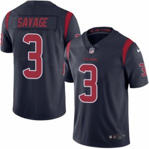 Mens Nike Houston Texans #3 Tom Savage Limited Navy Blue Rush NFL Jersey