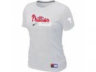women Philadelphia Phillies Nike White Short Sleeve Practice T-Shirt