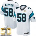 Youth Nike Panthers #58 Thomas Davis Sr White Super Bowl 50 Stitched Jersey