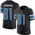 Mens Nike Detroit Lions #81 Calvin Johnson Limited Black Rush NFL Jersey