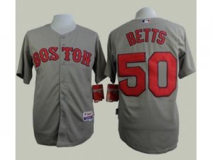 Boston Red Sox #50 Mookie Betts Grey Cool Base Stitched Baseball Jersey