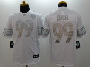 Nike Pittsburgh Steelers #99 Brett Keisel Platinum White Jerseys(Game)