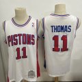 Pistons #11 Isiah Thomas White 1988-89 Hardwood Classics Jersey