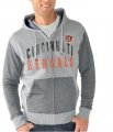 Cincinnati Bengals G III Sports by Carl Banks Safety Tri Blend Full Zip Hoodie Heathered Gray