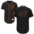 Mens Majestic San Francisco Giants #47 Johnny Cueto Black Flexbase Authentic Collection MLB Jersey