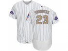 Chicago Cubs #23 Ryne Sandberg White(Blue Strip) Flexbase Authentic 2017 Gold Program Stitched MLB Jersey