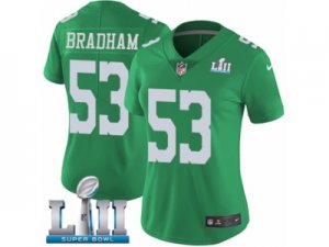 Women Nike Philadelphia Eagles #53 Nigel Bradham Limited Green Rush Vapor Untouchable Super Bowl LII NFL Jersey