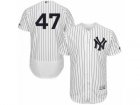 Mens Majestic New York Yankees #47 Jon Niese White Navy Flexbase Authentic Collection MLB Jersey