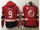 Men New Jersey Devils #9 Taylor Hall Red Name & Number Pullover NHL Hoodie