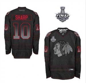 nhl jerseys nhl chicago blackhawks #10 sharp full black[2013 stanley cup]