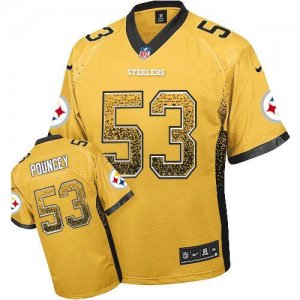 Nike Pittsburgh Steelers #53 Maurkice Pouncey Gold Jersey(Elite Drift Fashion)