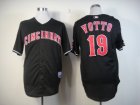 mlb jerseys cincinnati reds #19 votto black[fashion]