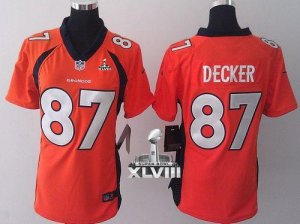 2014 super bowl xlvii nike women nfl jerseys denver broncos #87 decker orange[new nike]