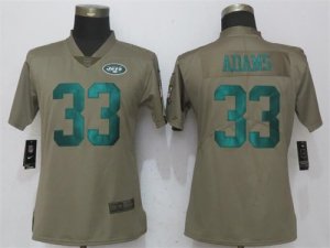 Nike Jets #33 Jamal Adams Olive Women Salute To Service Limited Jersey