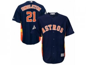 Houston Astros #21 Jon Singleton Replica Navy Blue Alternate 2017 World Series Bound Cool Base MLB Jersey