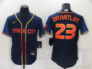 Astros #23 Michael Brantley Navy Nike 2022 City Connect Flexbase Jerseys