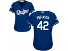 Women Majestic Los Angeles Dodgers #42 Jackie Robinson Replica Royal Blue Alternate 2017 World Series Bound Cool Base MLB Jersey