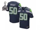 2015 Super Bowl XLIX Nike jerseys seattle seahawks #50 wright blue[Elite]