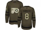 Youth Adidas Philadelphia Flyers #8 Dave Schultz Green Salute to Service Stitched NHL Jersey