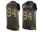 Mens Nike Seattle Seahawks #94 Malik McDowell Limited Green Salute to Service Tank Top NFL Jersey