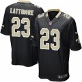 Mens Nike New Orleans Saints #23 Marshon Lattimore Game Black Team Color NFL Jersey