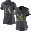 Women's Nike New England Patriots #14 Steve Grogan Limited Black 2016 Salute to Service NFL Jersey