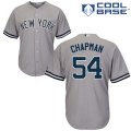 Men's Majestic New York Yankees #54 Aroldis Chapman Replica Grey Road MLB Jersey