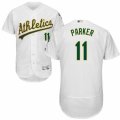 Men's Majestic Oakland Athletics #11 Jarrod Parker White Flexbase Authentic Collection MLB Jersey