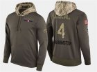 Nike Blue Jackets 4 Scott Harrington Olive Salute To Service Pullover Hoodie