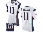 Mens Nike New England Patriots #11 Julian Edelman Elite White Super Bowl LI Champions NFL Jersey