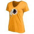 Womens Washington Redskins Pro Line Primary Team Logo Slim Fit T-Shirt Yellow