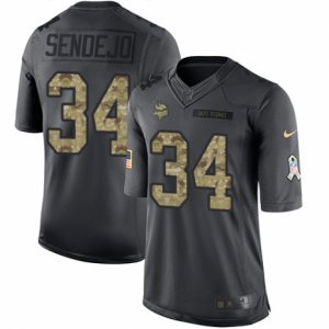 Mens Nike Minnesota Vikings #34 Andrew Sendejo Limited Black 2016 Salute to Service NFL Jersey